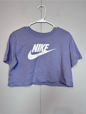 Nike, The Nike Tee Lavender Cropped Logo T-Shirt Women’s Small